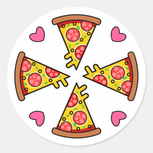 Sticker Rond Yummy Pizza Slices Mandara (Devant)