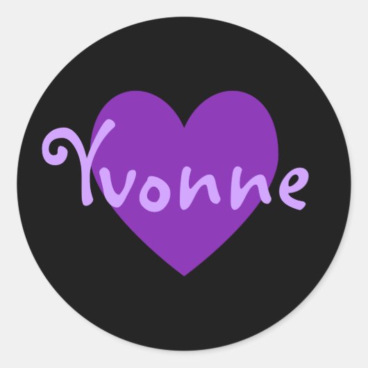 Sticker Rond Yvonne en violet (Devant)