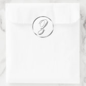 Sticker Rond Z Monogramme Faux Enveloppe Argent Ou Favoriser Le (Sac)