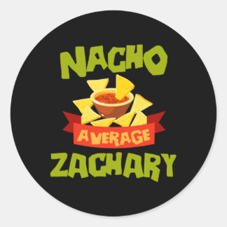 Sticker Rond Zachary pas moyen Nacho Anniversaire Personnalisé