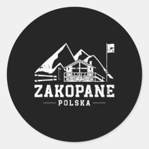 Sticker Rond Zakopane Polska Sports d'hiver Ski Snowboard