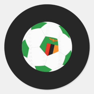 Sticker Rond Zambia Football Byll Drapeau Zambien Maillot Fiert