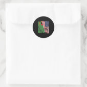 Sticker Rond Zambia USA Flag (Sac)