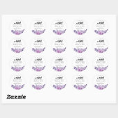 Sticker Rond zamzam fleuri pourpre eau nikah mariage musulman (Feuille)