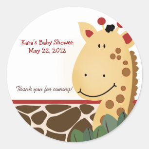 Sticker Rond Zanzibar Jungle Giraffe print Personnaliser Favori