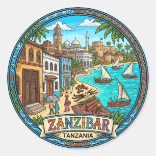 Sticker Rond Zanzibar Tanzanie