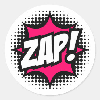 Sticker Rond ZAP ! Style de bande dessinée