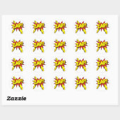 Sticker Rond Zap, Zing, Pow ! (Feuille)