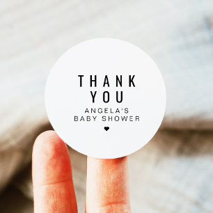 Sticker Rond ZARA Simple Moderne Minimaliste Baby shower Favori