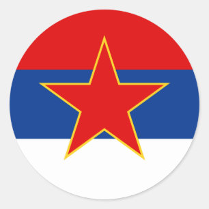 Sticker Rond Zastava Srbije, drapeau serbe