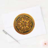 Sticker Rond Zazzle - Masculine Gold Pentacle-noback (Enveloppe)
