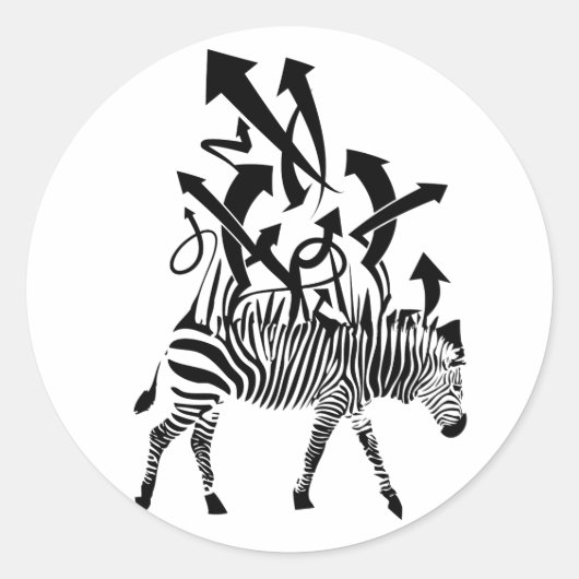 Sticker Rond Zebra Abstract Design (Devant)