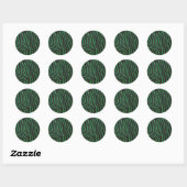 Sticker Rond Zebra Black et Green Print (Feuille)