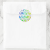 Sticker Rond Zebra Chevron Rainbow et White Print (Sac)