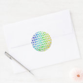 Sticker Rond Zebra Chevron Rainbow et White Print (Enveloppe)