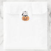 Sticker Rond Zebra En Citrouille Cute Zebras Halloween heureux (Sac)