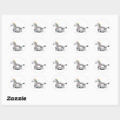 Sticker Rond Zebra Floatie Pool fête d'anniversaire (Feuille)