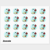 Sticker Rond Zebra I Read Tshirts et cadeaux (Feuille)