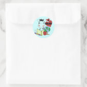 Sticker Rond Zebra I Read Tshirts et cadeaux (Sac)