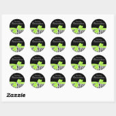 Sticker Rond Zebra Lime Green Bow Diamond Quinceanera (Feuille)