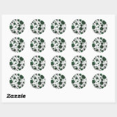 Sticker Rond Zebra noir et vert Polka point (Feuille)