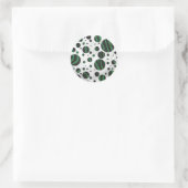 Sticker Rond Zebra noir et vert Polka point (Sac)