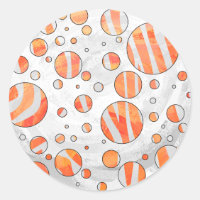 Zebra Orange et White Polka Dot