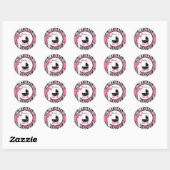 Sticker Rond Zebra Print & Baby Carriage Merci (Feuille)
