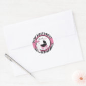 Sticker Rond Zebra Print & Baby Carriage Merci (Enveloppe)