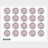 Sticker Rond Zebra Print & Baby Carriage Photo Insertion (Feuille)