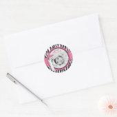 Sticker Rond Zebra Print & Baby Carriage Photo Insertion (Enveloppe)