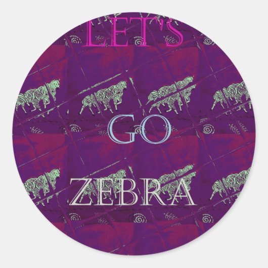 Sticker Rond Zebra Print Décor : Un design amusant (Devant)