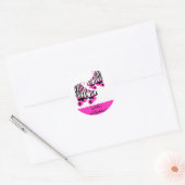 Sticker Rond Zebra Print Roller Skates Anniversaire Favoriser S (Enveloppe)