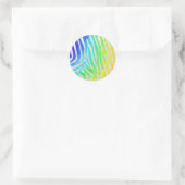Sticker Rond Zebra Rainbow et White Print (Sac)