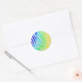 Sticker Rond Zebra Rainbow et White Print (Enveloppe)