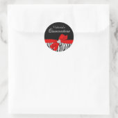 Sticker Rond Zebra Red Bow Diamond Quinceanera (Sac)