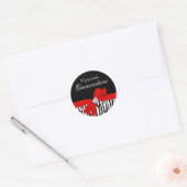 Sticker Rond Zebra Red Bow Diamond Quinceanera (Enveloppe)
