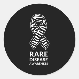 Sticker Rond Zebra Ribbon Sensibilisation Rare Maladie Minimali