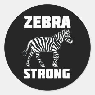 Sticker Rond Zebra Strong Ehlers Danlos Syndrome Sensibilisatio