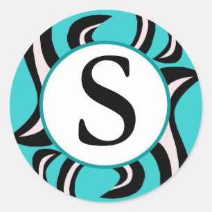 Sticker Rond Zebra Swirl