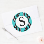 Sticker Rond Zebra Swirl (Enveloppe)