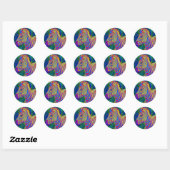 Sticker Rond zèbre psychédélique (Feuille)