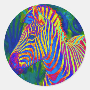Sticker Rond zèbre psychédélique