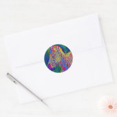 Sticker Rond zèbre psychédélique (Enveloppe)