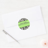 Sticker Rond Zèbre vert (Enveloppe)