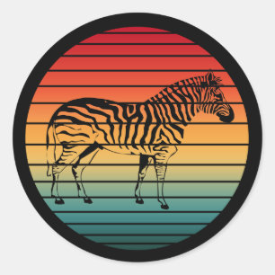 Sticker Rond zèbre vintage