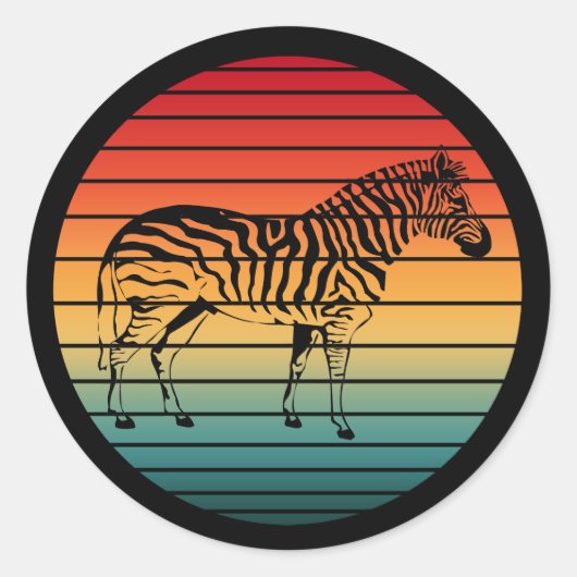 Sticker Rond zèbre vintage (Devant)
