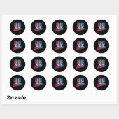 Sticker Rond Zeebros Cute Zebra Duo Design For Zebros Lovers  (Feuille)