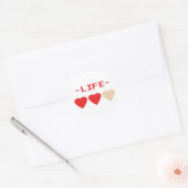 Sticker Rond zelda coeurs (Enveloppe)