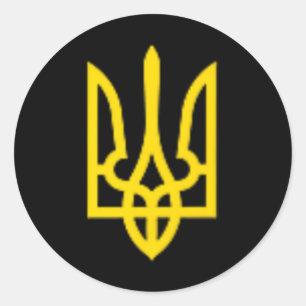 Sticker Rond Zelensky Ukraine Président ukrainien Zelenskyy Tri